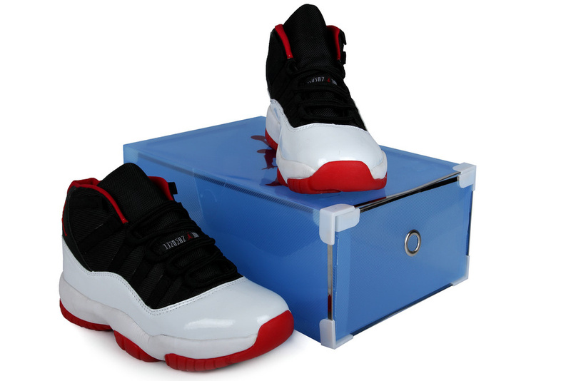 2013 Jordan 11 Retro Black White Red Crystal Transparent Package - Click Image to Close