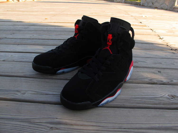 2013 Top Layer Leather Jordan 6 Black Deep Red White Edition - Click Image to Close