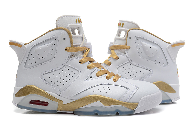 2015 Real White Gold Air Jordan 6 GS Shoes