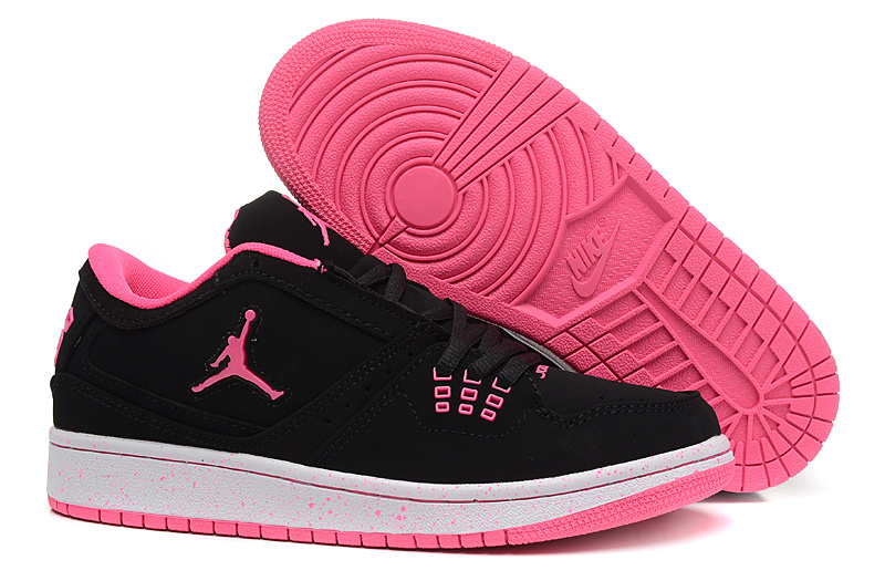 Women Air Jordan 1 GS Low Black Pink 2015 - Click Image to Close