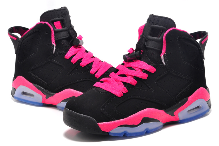 Womens Air Jordan 6 Retro GS Black Fusion Pink