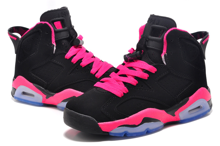 Womens Air Jordan 6 Retro GS Black Fusion Pink - Click Image to Close