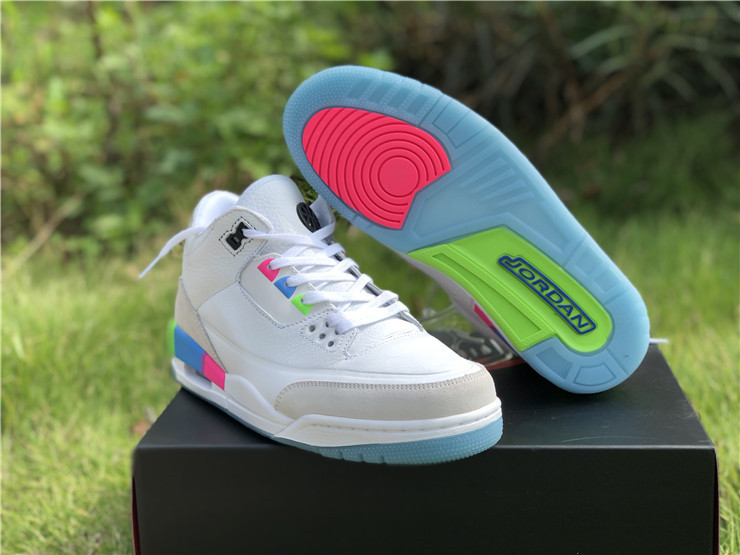 jordan 3 quai 54 friends and family white shoes