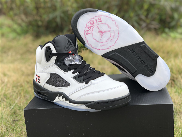 jordan 5 paris psg white black challenge red shoes