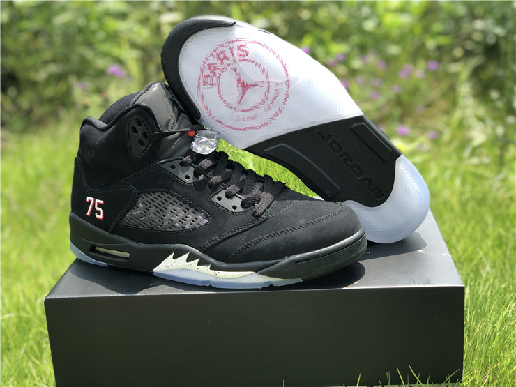 jordan 5 retro psg black white challenge red shoes - Click Image to Close