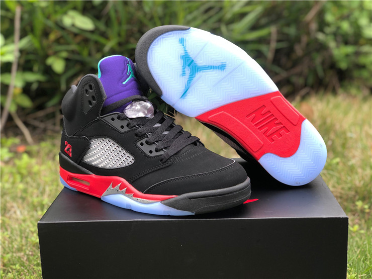 jordan 5 top 3 black fire red shoes