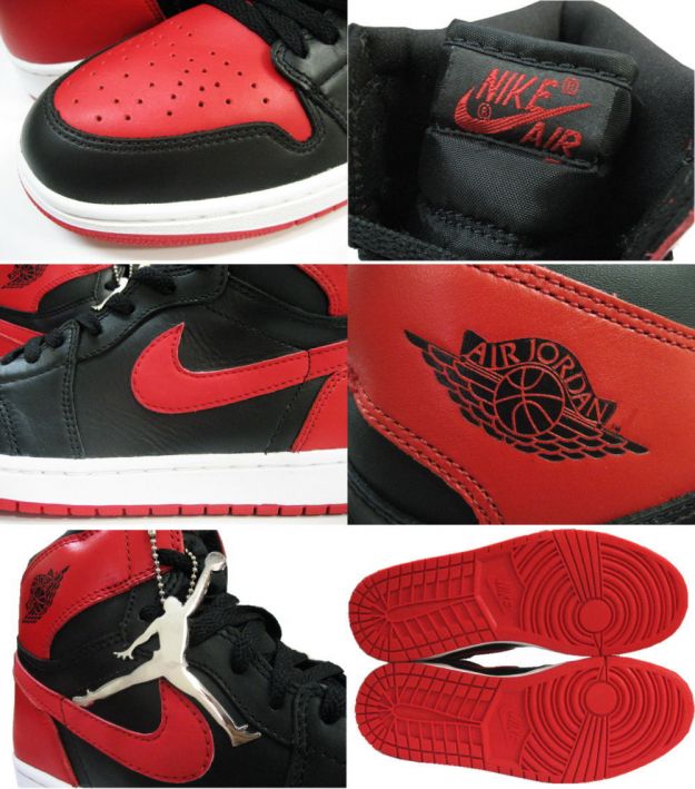 Cheap Real Jordan 1 Black Varsity Red White Shoes - Click Image to Close