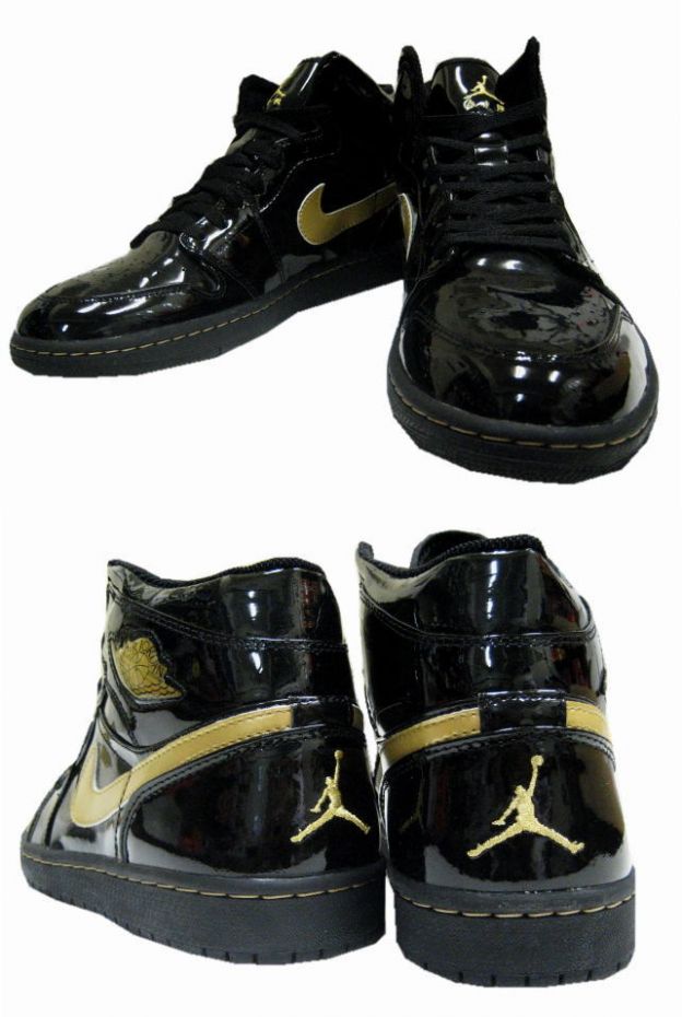Retro Jordan 1 Black Metallic Gold Shoes - Click Image to Close