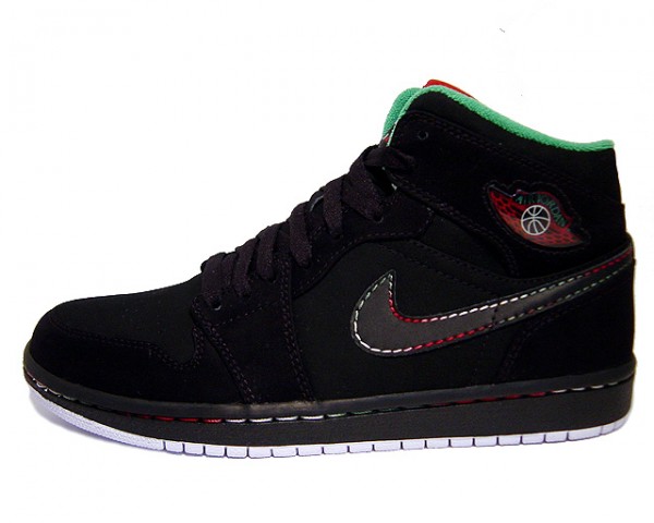 Retro Jordan 1 White Black Classic Green Varsity Red Shoes