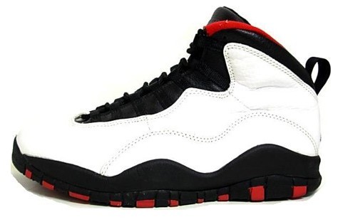 cheap jordan 10 chicago bulls white black true red shoes