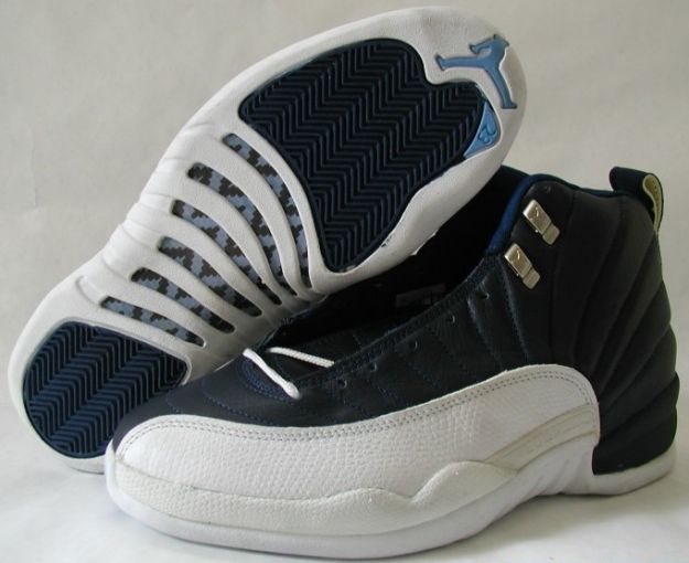 original jordan retro 12 obsidian obsidian white french blue shoes