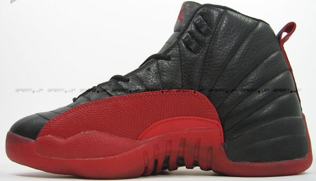 original jordan retro 12 playoffs black varsity red shoes