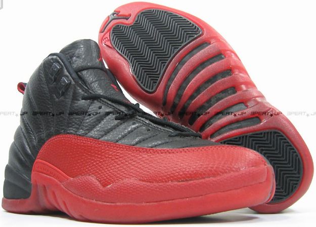 original jordan retro 12 playoffs black varsity red shoes