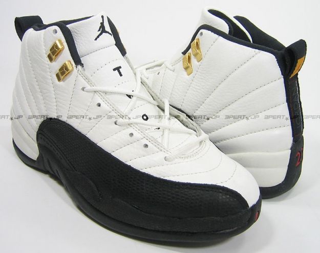 original jordan retro 12 taxi white black gold shoes