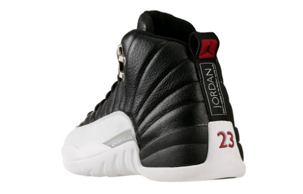 original jordan retro 12 playoffs black white shoes