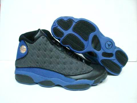 discount authentic air jordan 13 black blue shoes