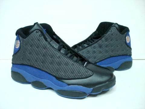 discount authentic air jordan 13 black blue shoes - Click Image to Close