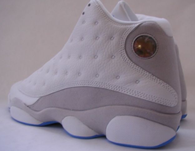 discount authentic air jordan 13 white grey university blue shoes