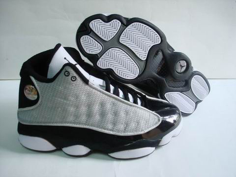 discount authentic air jordan 13 white lgrey black shoes