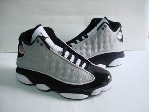 discount authentic air jordan 13 white lgrey black shoes - Click Image to Close