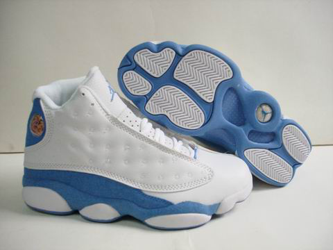 discount authentic air jordan 13 white light blue shoes