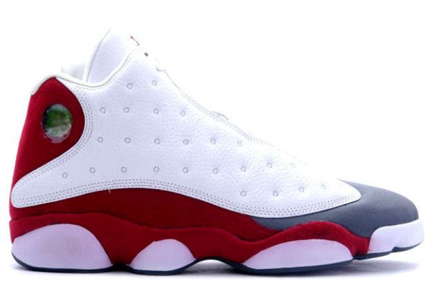 discount authentic air jordan 13 white team red flint grey shoes