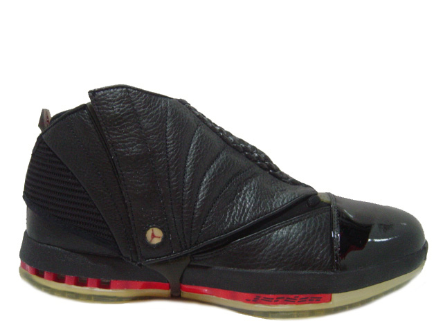 air jordan 16 black varsity red shoes