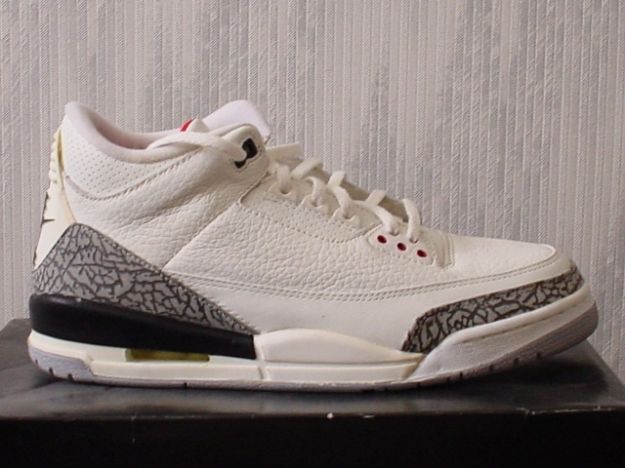 Original Jordan 3 1994 White Cement Grey Shoes - Click Image to Close