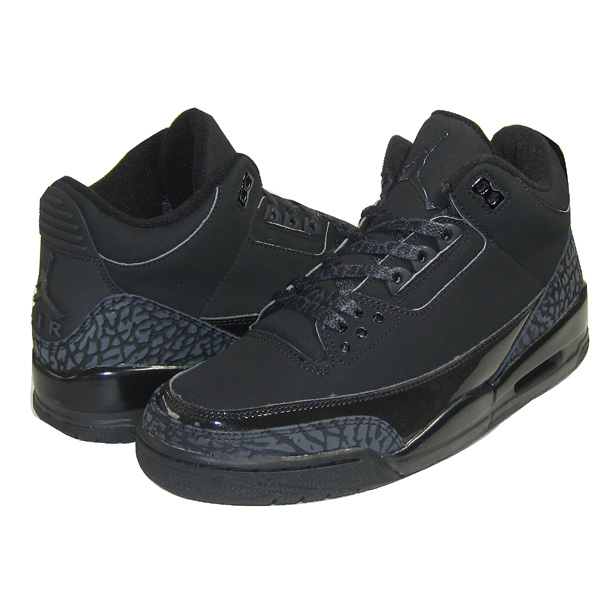 Original Jordan 3 All Black Cat Charcoal Shoes - Click Image to Close