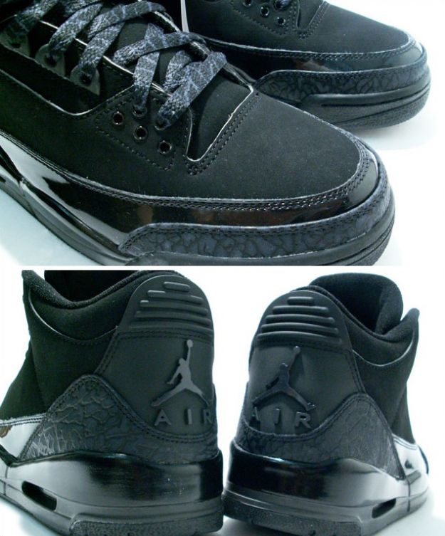 Original Jordan 3 All Black Cat Charcoal Shoes