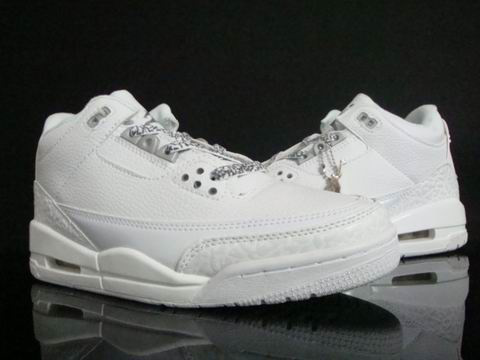 Original Jordan 3 All White Shoes