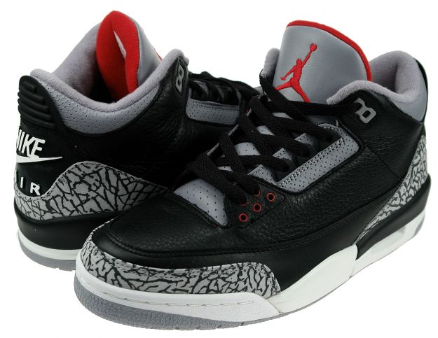 Original Jordan 3 Black Cement Grey Shoes - Click Image to Close