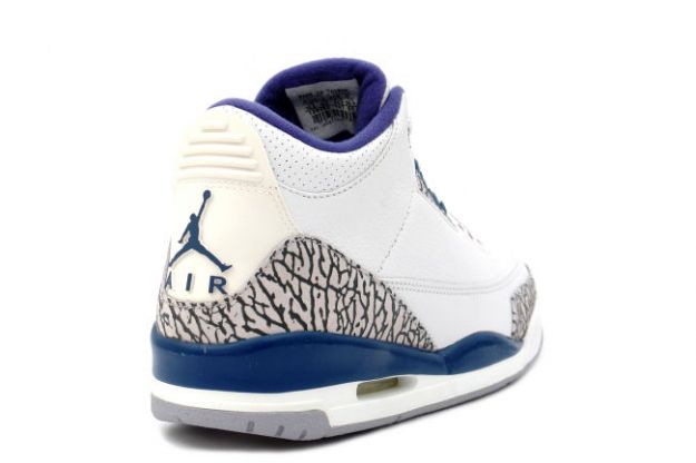 Original Jordan 3 White True Blue Cement Shoes - Click Image to Close