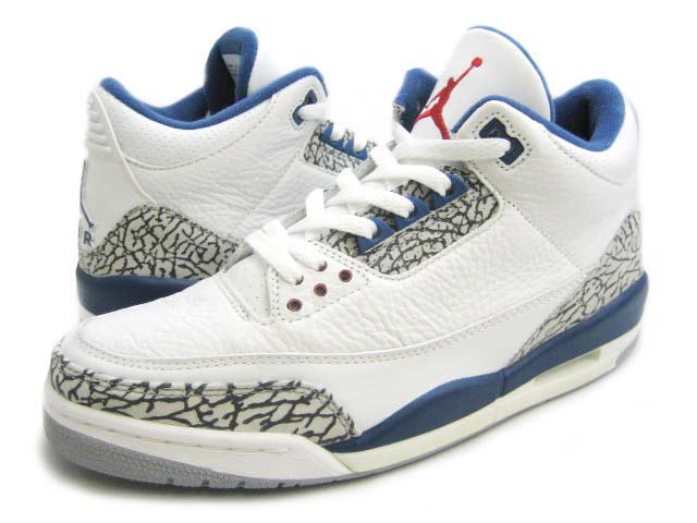 Original Jordan 3 White True Blue Shoes