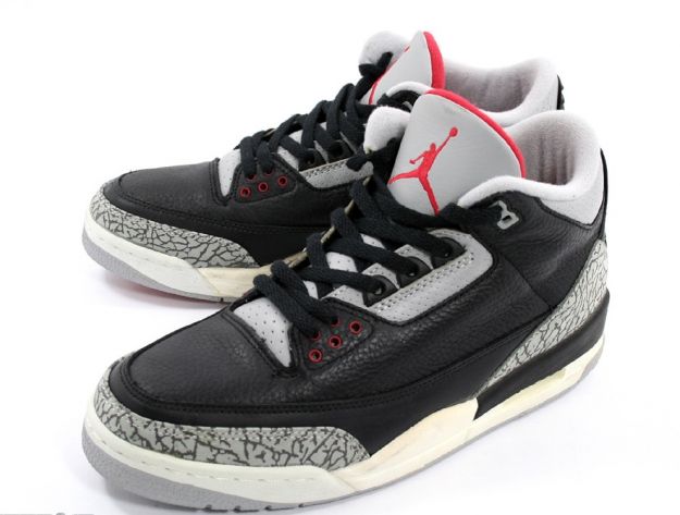 Original Jordan 3 Black Cement Grey Countdown Pack Shoes - Click Image to Close