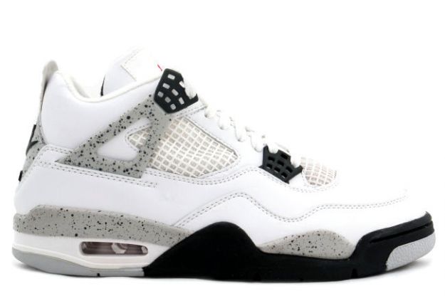 cheap authentic jordan 4 1999 white black cement shoes - Click Image to Close