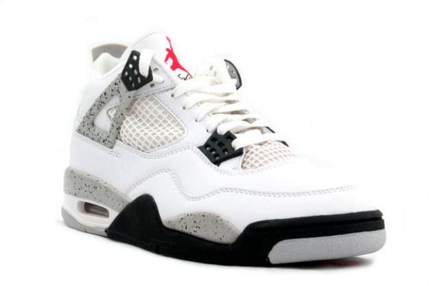 cheap authentic jordan 4 1999 white black cement shoes - Click Image to Close