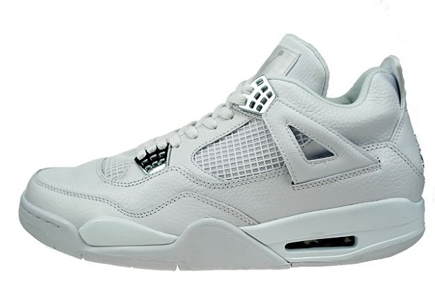 cheap authentic jordan 4 pure money white metallic silver shoes