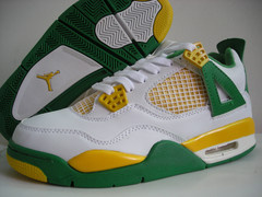 cheap authentic jordan 4 white green yellow shoes