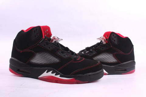 cheap and comfortable jordan 5 black red fire white shoes