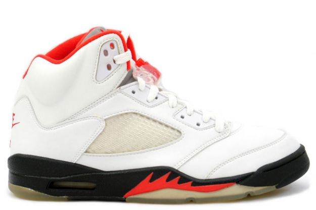 cheap and comfortable jordan 5 fire red white black fire red shoes