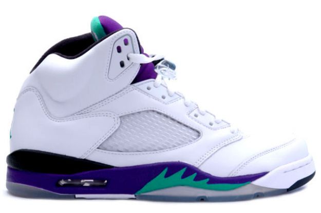 cheap and comfortable jordan 5 white grape ice new emerald shoes