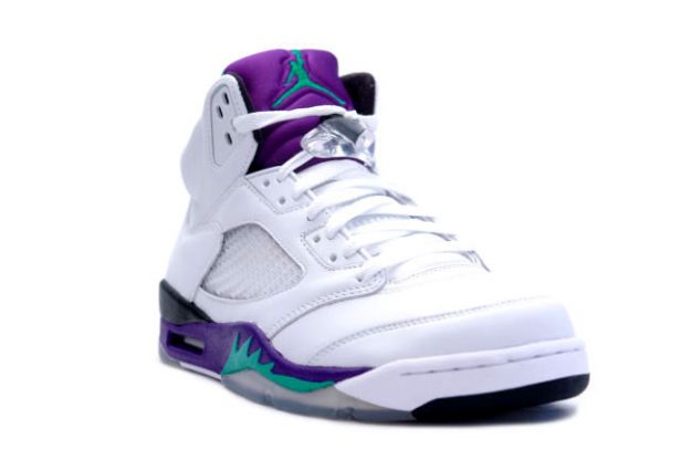 cheap and comfortable jordan 5 white grape ice new emerald shoes