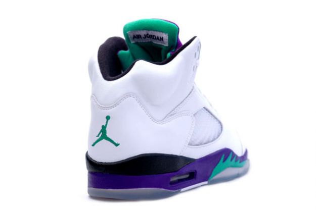 cheap and comfortable jordan 5 white grape ice new emerald shoes