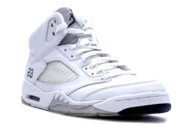 cheap and comfortable jordan 5 white metallic silver black shoes