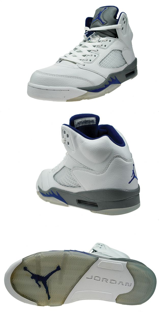 cheap and comfortable jordan 5 white sport royal stealth shoes