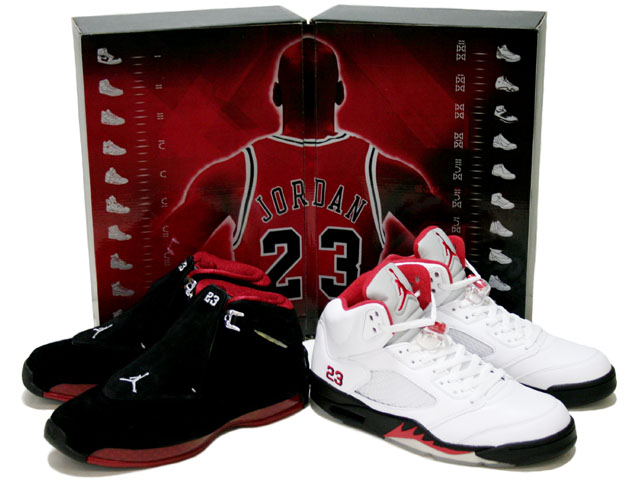 special jordan 5 white black fire red&air jordan 18 countdown packag