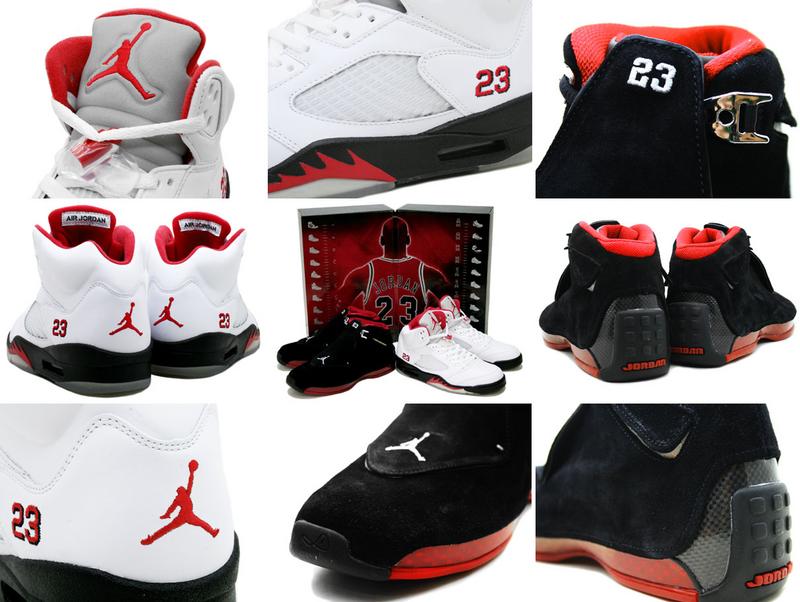 special jordan 5 white black fire red&air jordan 18 countdown packag