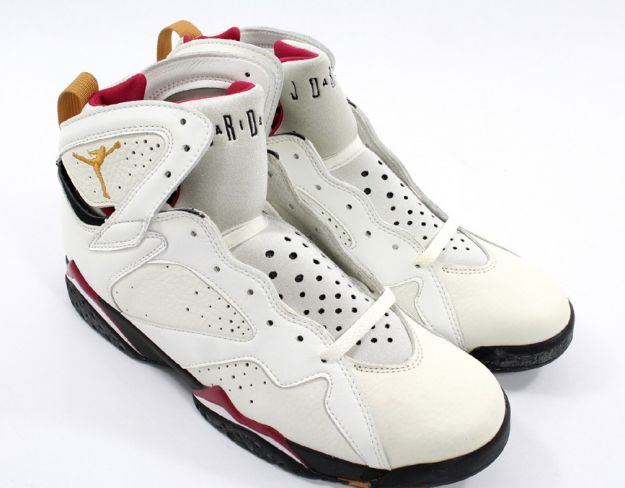 authentic jordan 7 white black cardinal red shoes