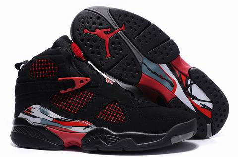 cheap real jordan 8 black true red shoes
